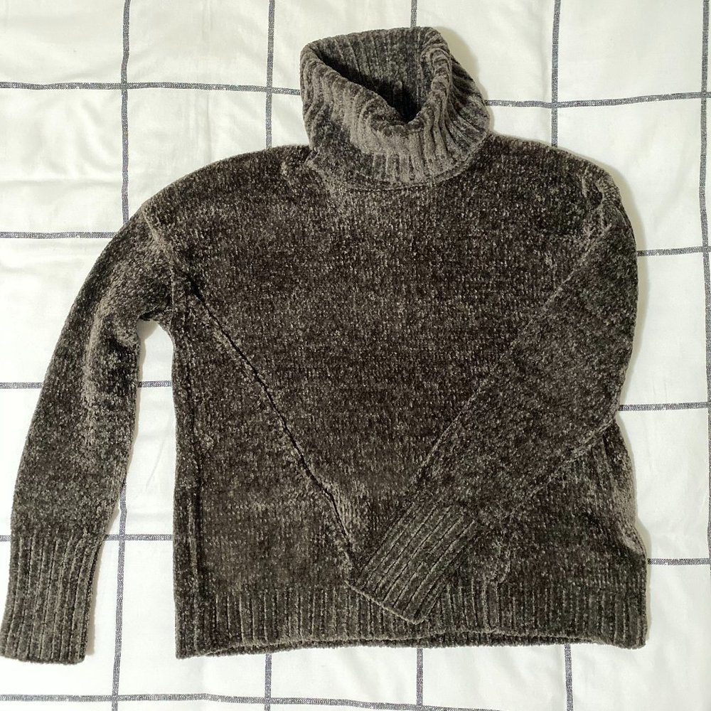 Olive Green Chenille Turtleneck